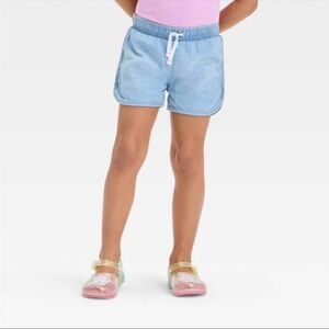Cat & Jack Toddler Girls’ Light Wash Elastic Waist Pull-On Style Shorts. Size 3T